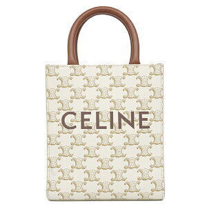 Celine Vertical Cabas Leather Triomphe Canvas Bag White tote shoulder